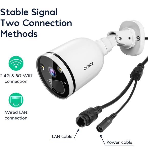 winees 2.4/5 GHz 4MP WiFiwColorNight Vision OutdoorSecurityCameraAlexa F2X Comp - Picture 8 of 13